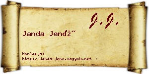 Janda Jenő névjegykártya
