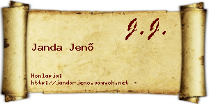 Janda Jenő névjegykártya